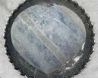 Large Blue Calcite Heart