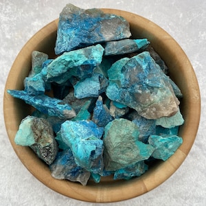 Rough Shattuckite and Chrysocolla chunks