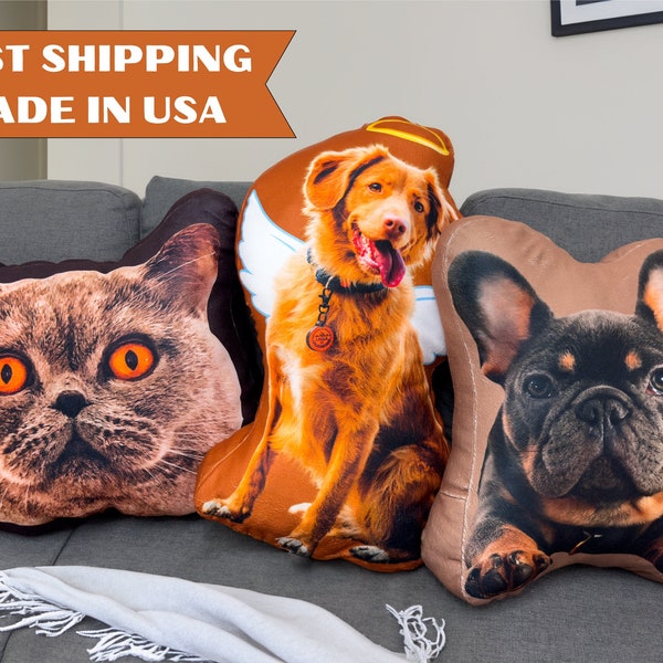 Custom Pet Pillow, Personalized Pillow, Custom shaped pillow, Pet Memorial Gift, Dog Throw Pillow, Cat Pillow, Pet Lover Gift, Made in USA