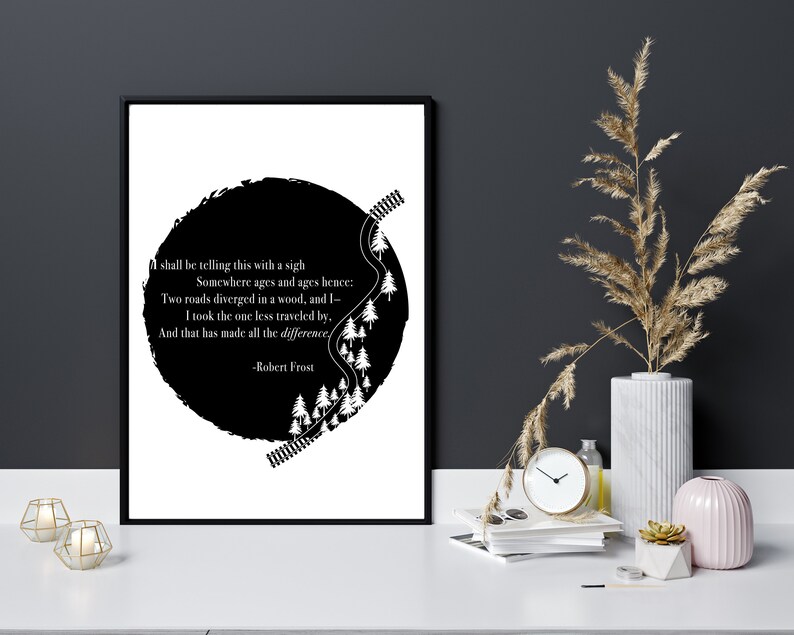 The Road Not Taken Wall Art Sign Robert Frost Poem Robert 