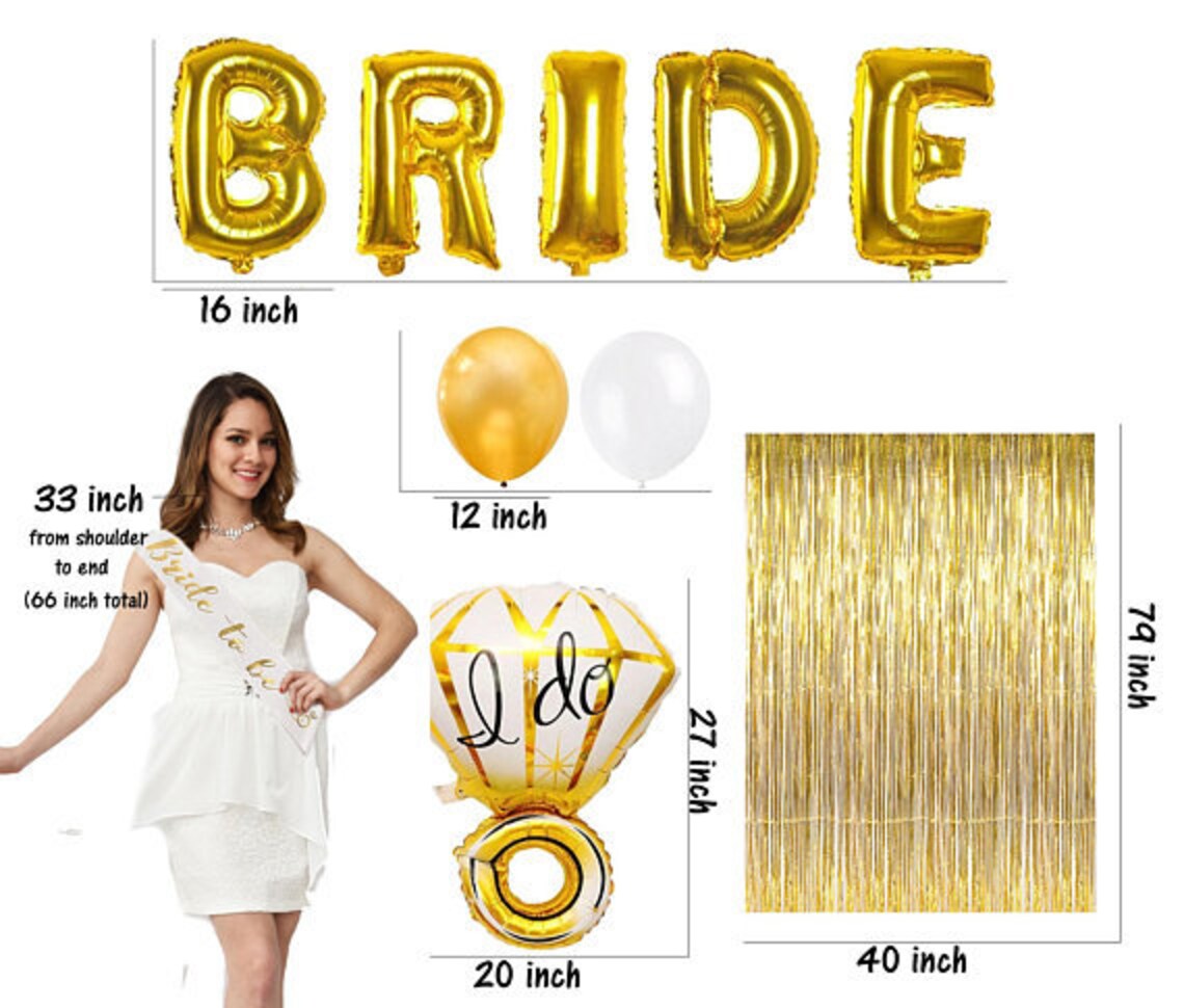 Gold Bachelorette Party Decorations Kit Bridal Shower Etsy