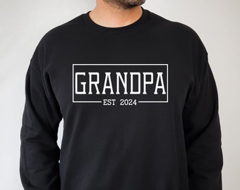 Grandpa Est 2024 Sweatshirt, Grandpa Sweater For Granddad Baby Announcement,  Grandpa Pullover, Promoted To Grandpa, Grandpa Hoodie For Him