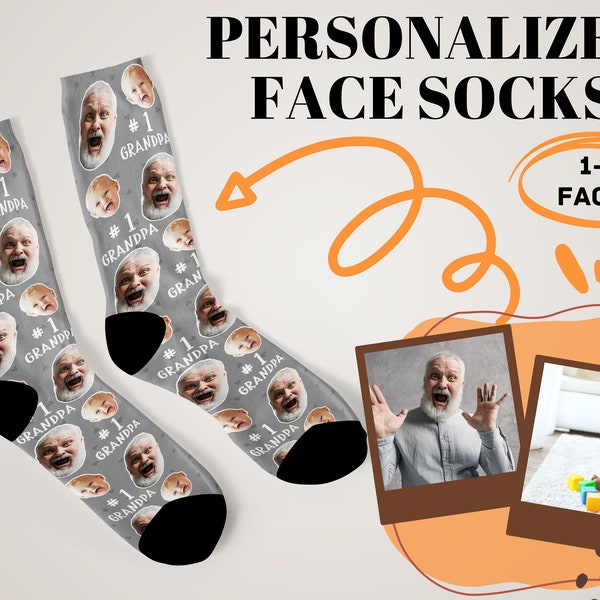 Favorite Grandpa Socks, Number 1 Socks For Grandad Father’s Day Gift, Custom Face Socks, Grandpa Socks, Custom Photo Socks, Face On Socks