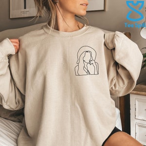 Sweatshirt for Women Custom Line Art Etsy