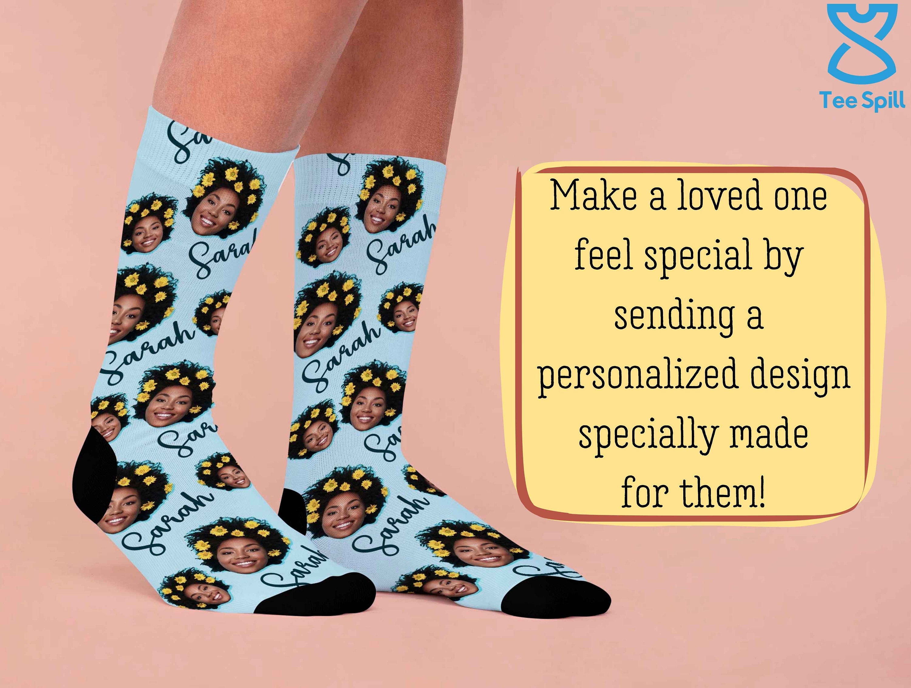 Custom Face and Name Socks Custom Printed Socks for Men and Etsy