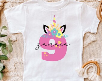 Personalized 9th Birthday Shirt For Youth Birthday, Youth Birthday Shirt, 9th Year Old Shirt, 9th Birthday Outfit For Kids