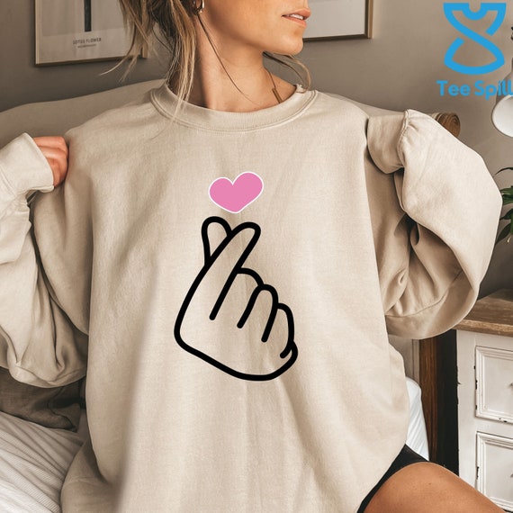 Korean finger top heart hoodie