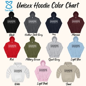 an image of a hoodie color chart