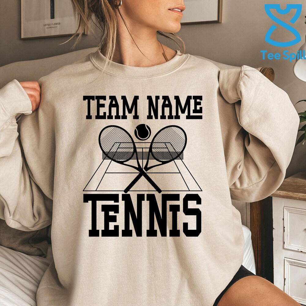 Snorider Design Tennis Team Sweatshirt, Tennis Lover Hoodie For Athlete Game Day, Custom Tennis Crew, Tennis Player Hoodie, Tennis Lover Gift For Him/Her