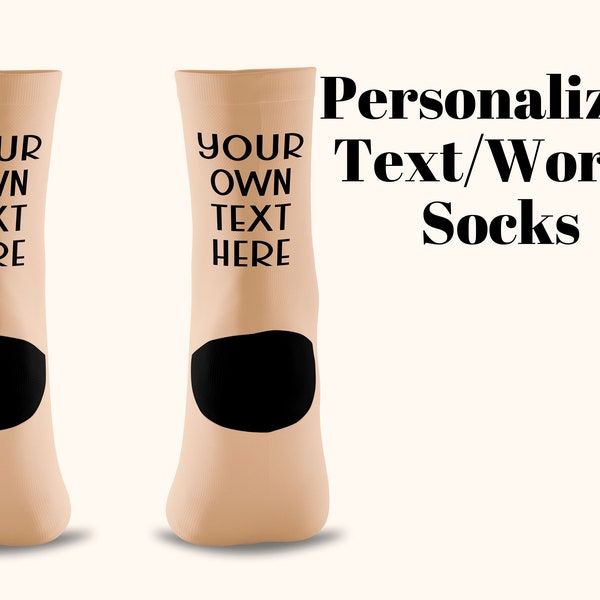 Personalized Text Socks, Text Socks For Men And Women Birthday Gift, Your Text Here, Custom Text Socks, Customized Socks, Your Words Here