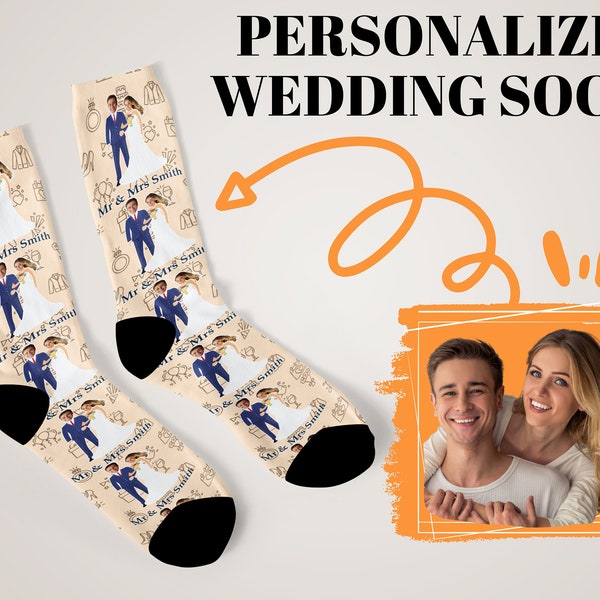 Personalized Wedding Socks, Custom Photo Socks For Men & Women Wedding Anniversary Gifts, Face Socks, Custom Printed Socks, Cute Socks