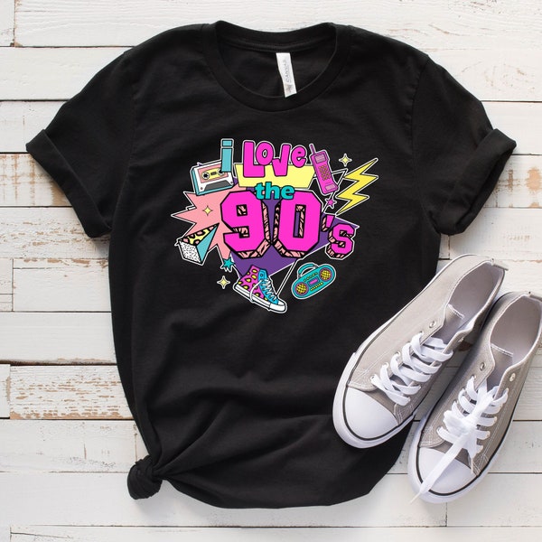 Love The 90s, Back To 90s Retro Shirt For Women Birthday, 90s Lover, 90s Fashion, 90s Shirt, 90s Lover, Retro 1990s Music, 90s Graphic Tee