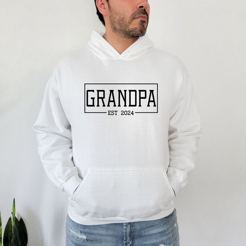 Grandpa Est 2024 Sweatshirt, Grandpa Sweater For Granddad Baby Announcement, Grandpa Pullover, Promoted To Grandpa, Grandpa Hoodie For Him image 2