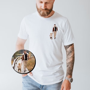 Custom Family Portrait Shirt, Custom Portrait Outline Shirt For Him Father’s Day, Custom Line Art Tee, Faceless Shirt, Outline Faceless Tee