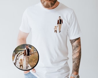 Camisa de retrato familiar personalizada, camisa de contorno de retrato personalizada para el día del padre, camiseta de arte de línea personalizada, camisa sin rostro, camiseta sin rostro de contorno