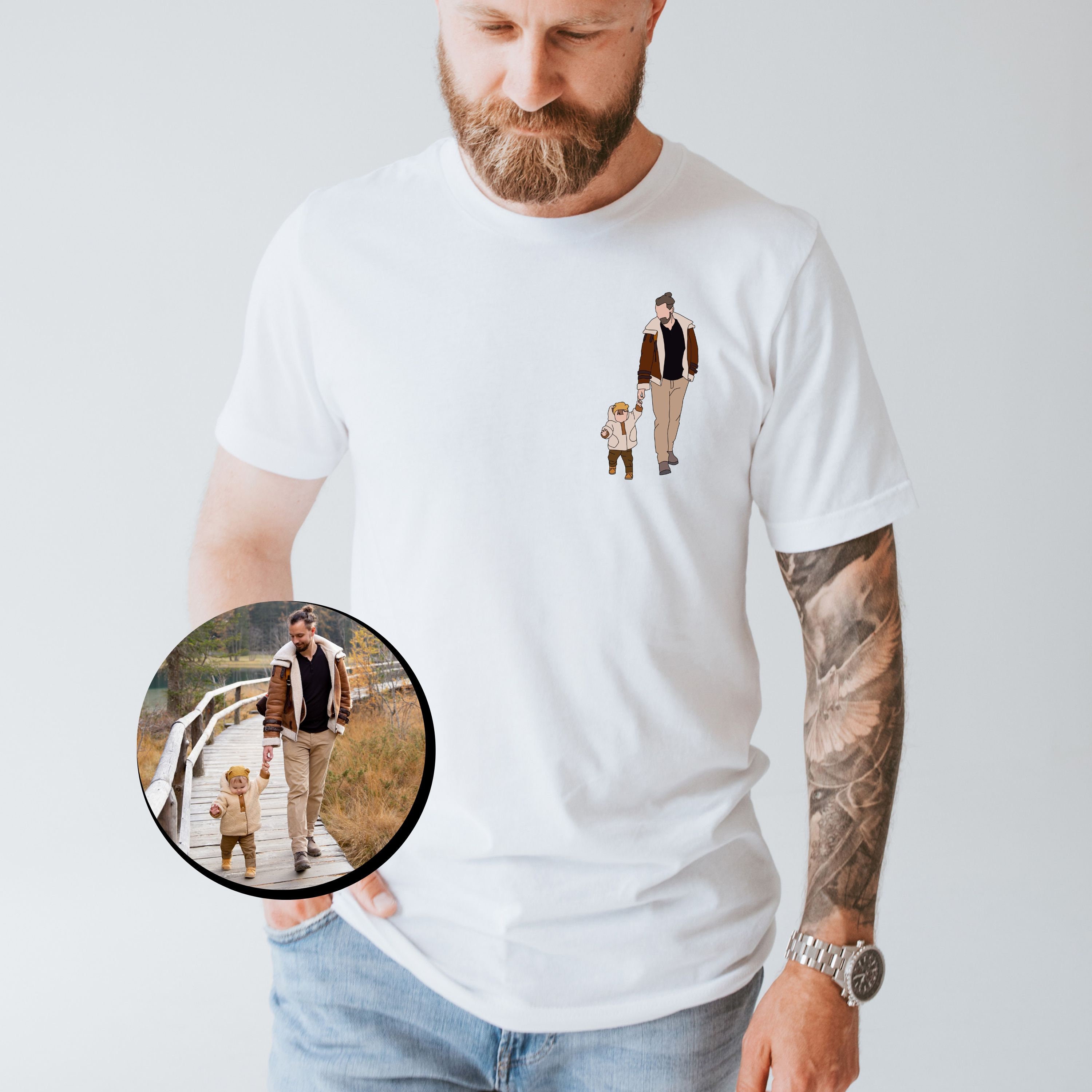 Camiseta con Foto Personalizada, Cara Personalizada, Arte en Línea, Regalo Personalizado
