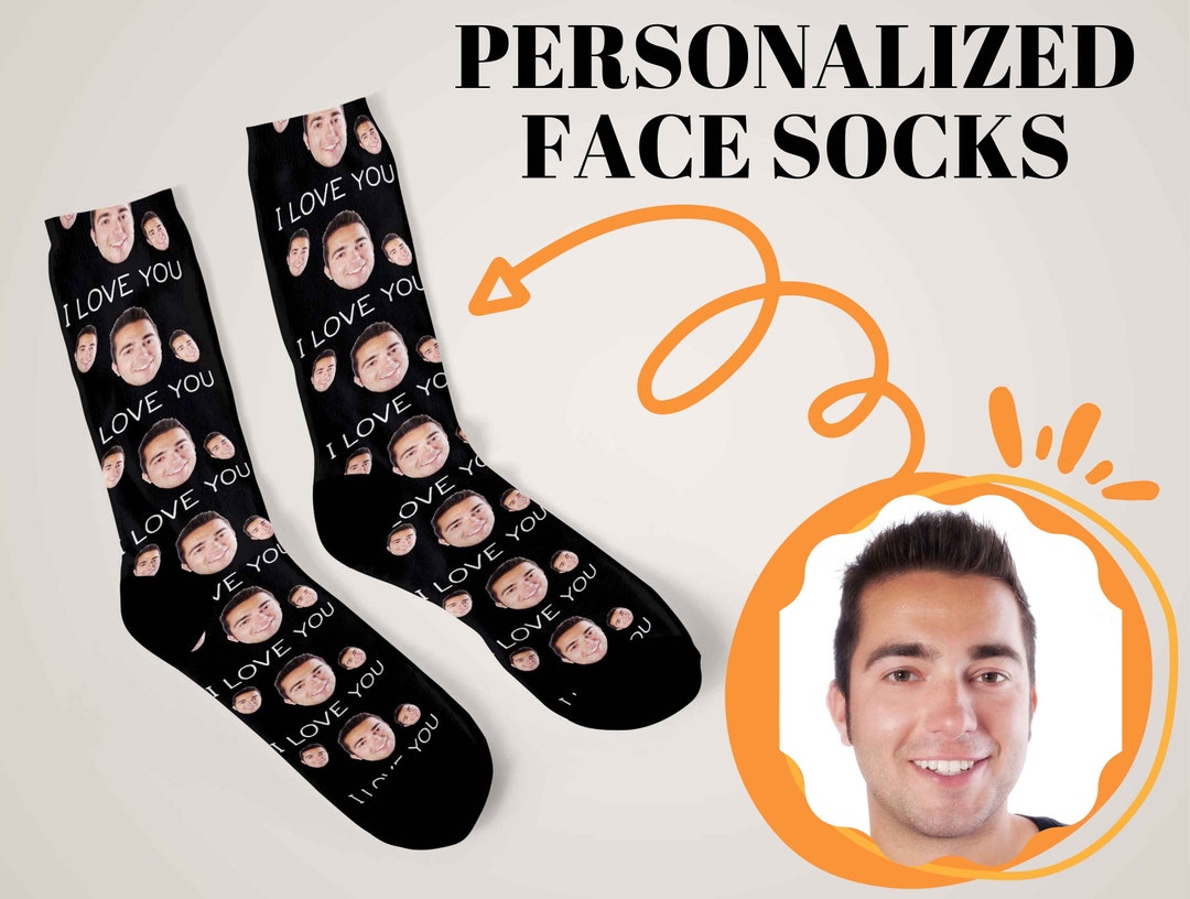 Father's Day Gift Personalized Face Socks, Personalized Dad Socks for