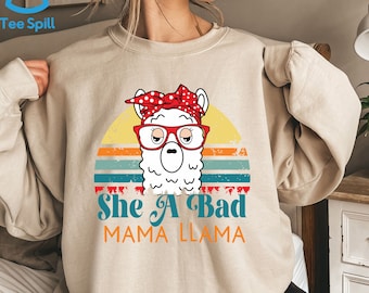 Funny T-Shirt: She Is Bad Mama Llama Funny T-Shirt: She Is Bad Mama Llama