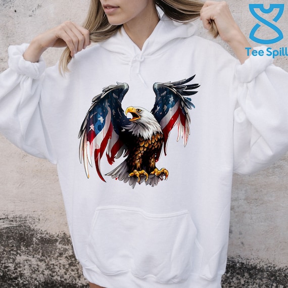 Eagle USA Flag Sweatshirt Eagle Lover Hoodie for Men Women
