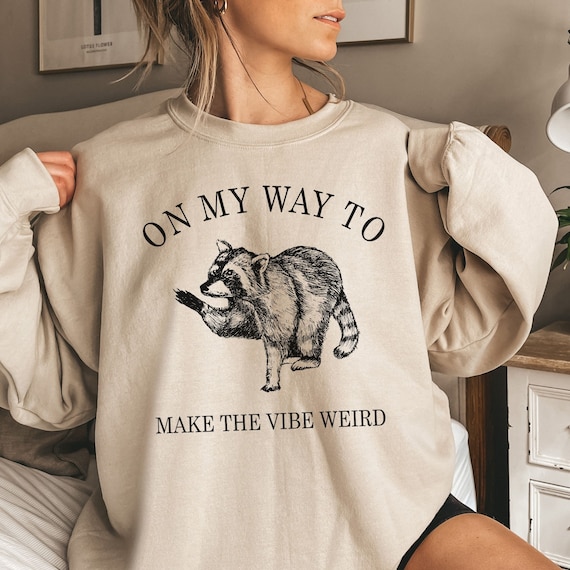 Raccoon Meme Sweatshirt, Cute Raccoon Hoodie for Men/women