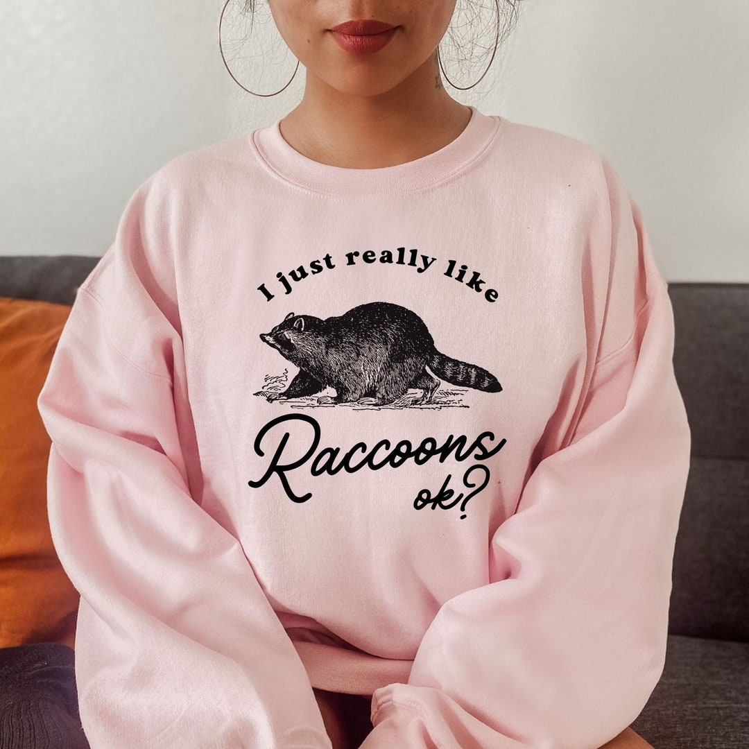 Funny Raccoon Sweatshirt Cute Raccoon Hoodie for Raccoon Etsy
