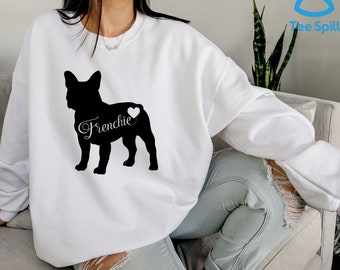 French Bulldog Silhouette Sweatshirt, Dog Lover Hoodie For Men/Women Birthday Gift, Frenchie Silhouette, Frenchie Clothing, Frenchie Hoodie