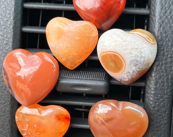 Carnelian Crystal Heart Car Vent Clip