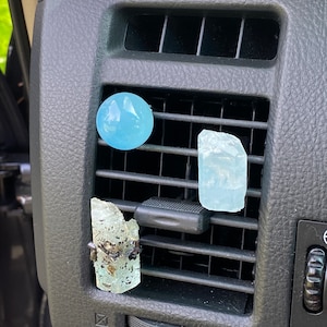 Aquamarine Crystal  Car Vent Clip