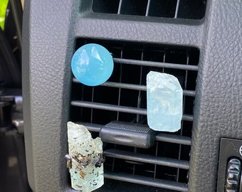 Aquamarine Crystal  Car Vent Clip
