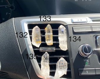 Clear Quartz Point or Cluster Car Air Vent Clip