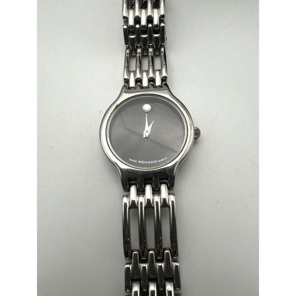 Movado Esperanza Women's Black Watch - 0607053 new battery 6.5 in