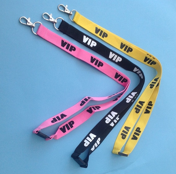 FIVE Lanyards With Id Badge Pass Invitation Holder red pink blue vip black UK