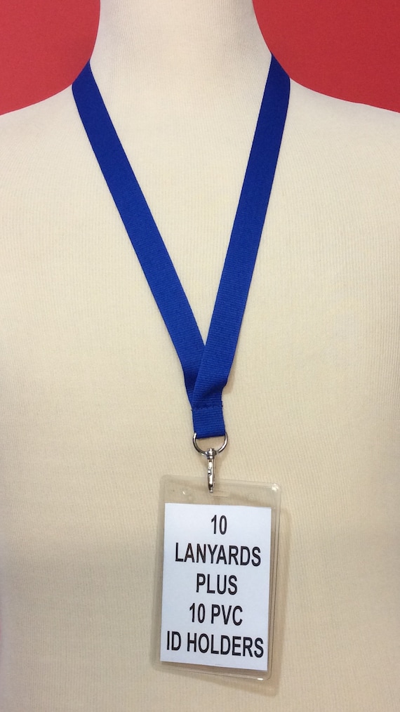 FIVE Lanyards With Id Badge Pass Invitation Holder red pink blue vip black UK