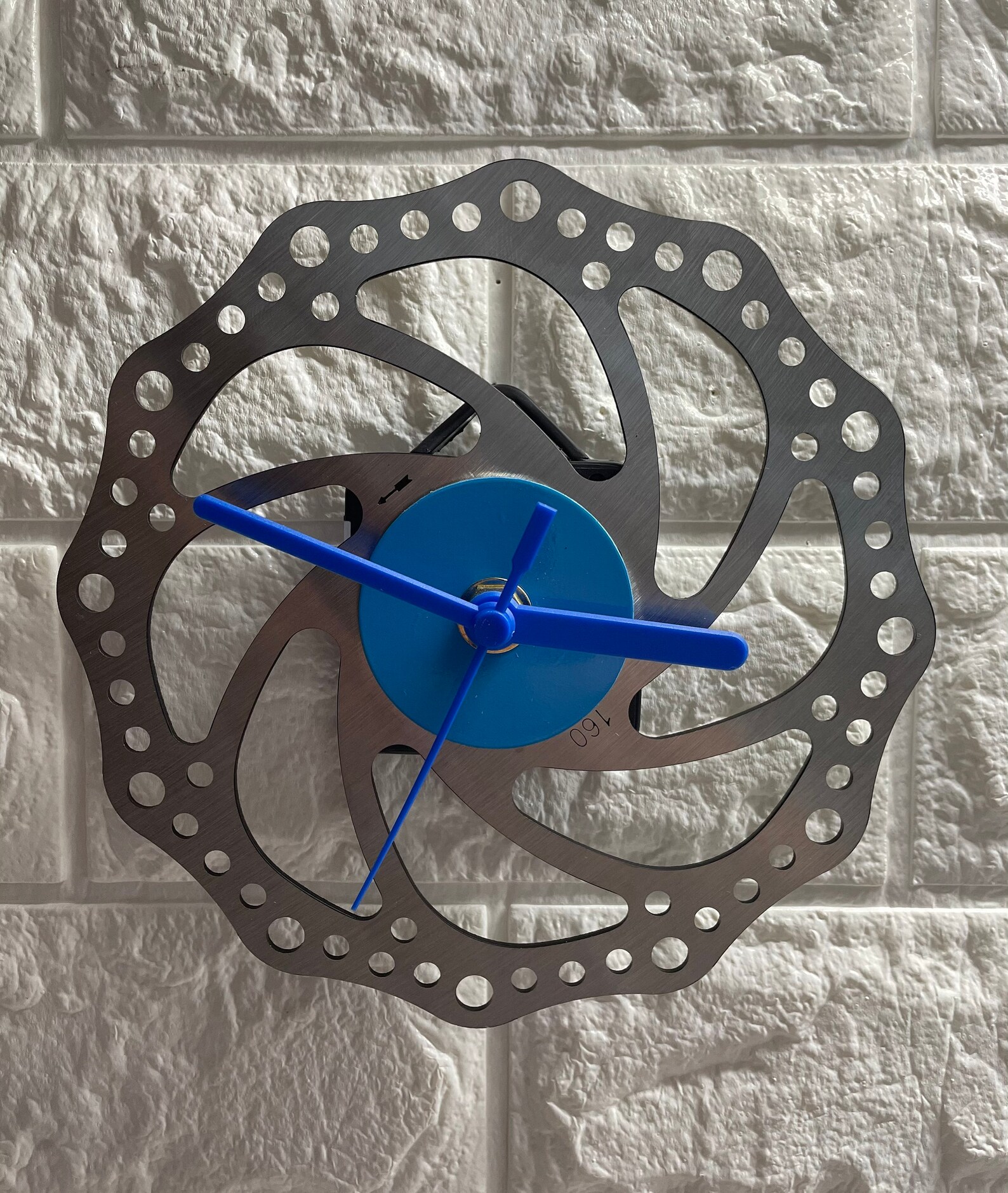 UPCYCLED Blue Brake Disc Rotor Wall Clock MTB Mountain Bike Etsy