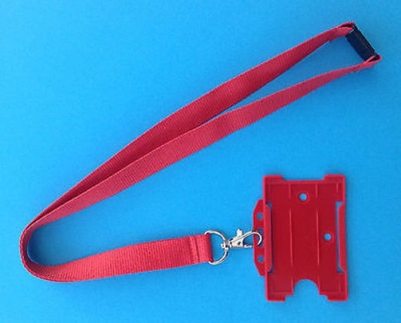 FIVE Lanyards With Id Badge Pass Invitation Holder red pink blue vip black UK