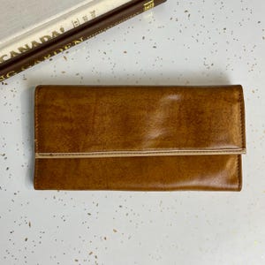Cartera vintage de cuero genuino, fabricada en Canadá, Sears Canada