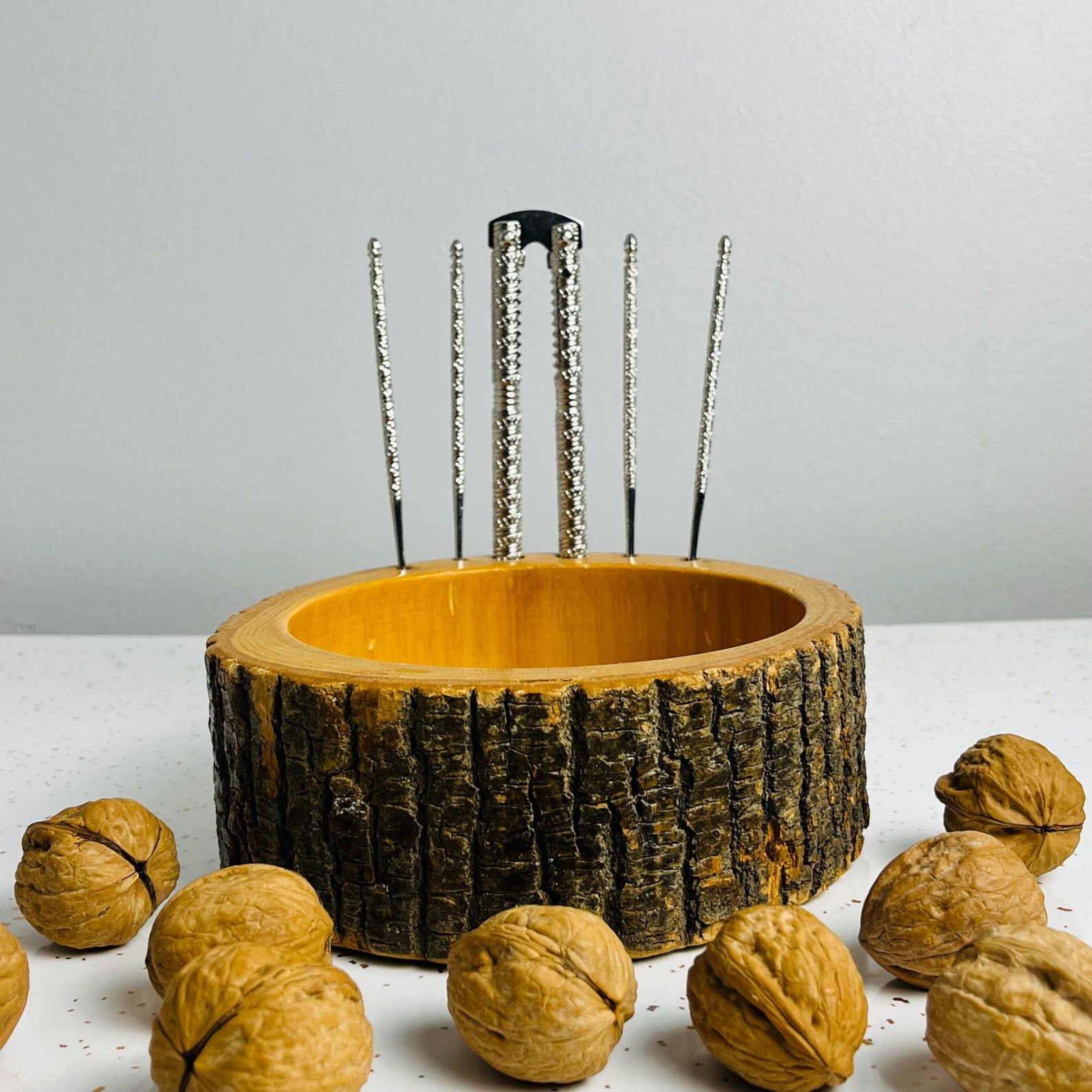 nut bowl with cracker and picks