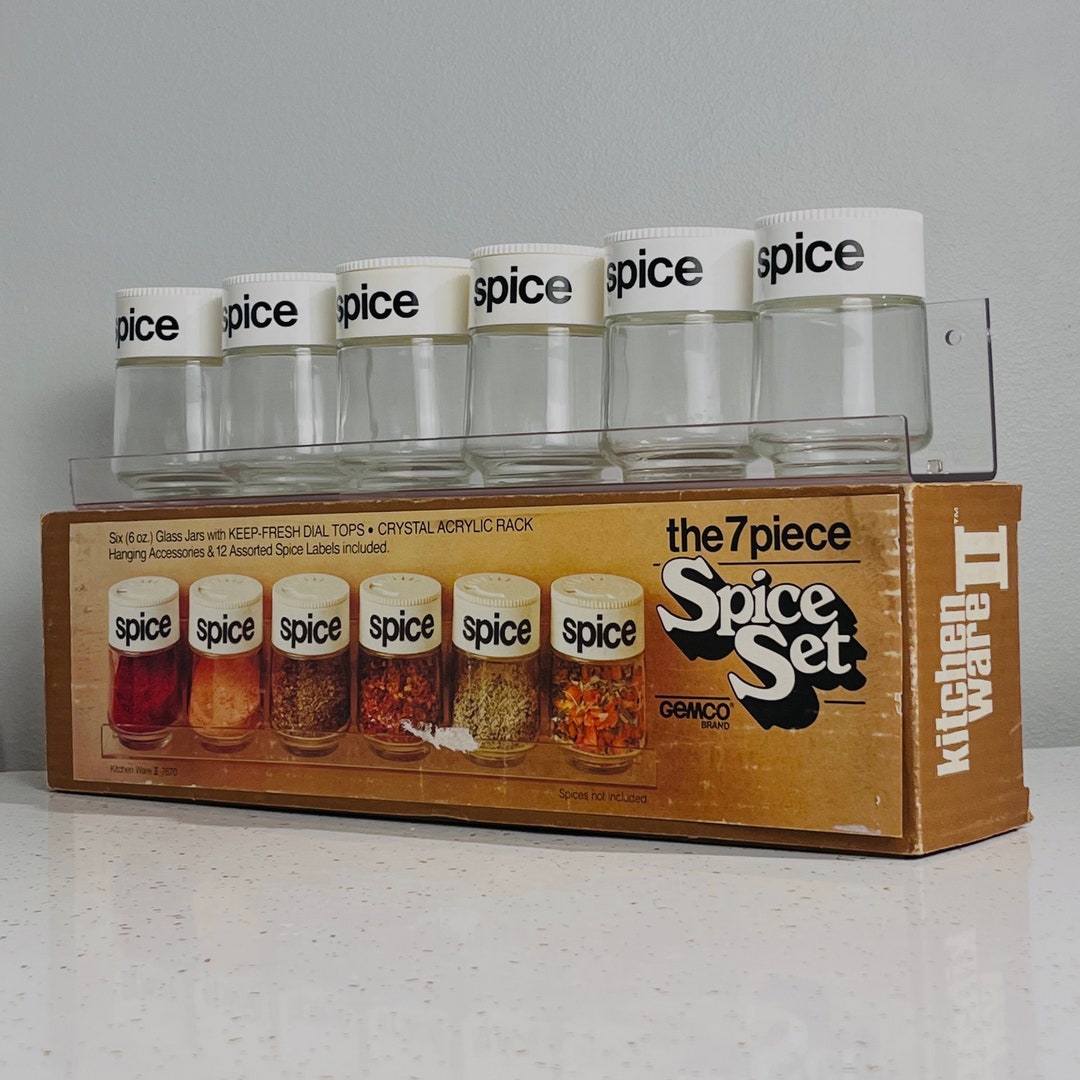 New Old Stock Gemco Spice Jars and Rack Mid Century Modern Kitchen ...