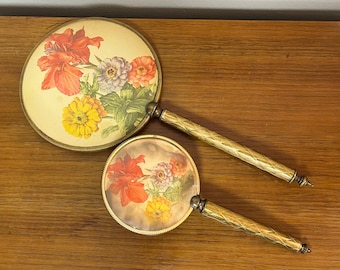 Vintage Vanity Set Hand Held Mirror And Brush: Cottagecore Dressing Table Vanity Decor