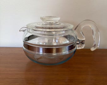 Vintage Pyrex Flameware Glass Kettle, 6 Cup Teapot