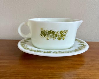 Vintage Pyrex Crazy Daisy Gravy Boat, Spring Blossom Dinnerware