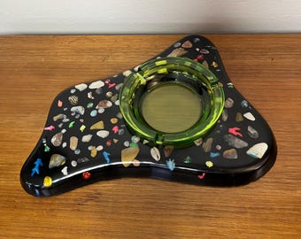 Funky Vintage Popielniczka Boomerang: Retro Żywica Atomowa Kosmiczna Era Wystrój W Stylu Mid Century Modern