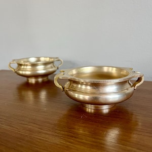 Traditional Brass Uruli Vessel Flower Pot Home Decor 4 Inch