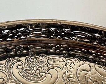 Vintage Silver Plated Gallery Tray: Cavendish England Barware