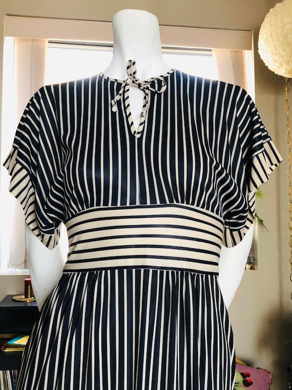 1970s Striped Maxi Dress, Maxi Dress, Black And Be