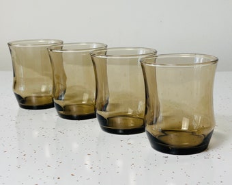 Mid Century Smoked Glasses Libbey Glassware Modern Cocktail Barware