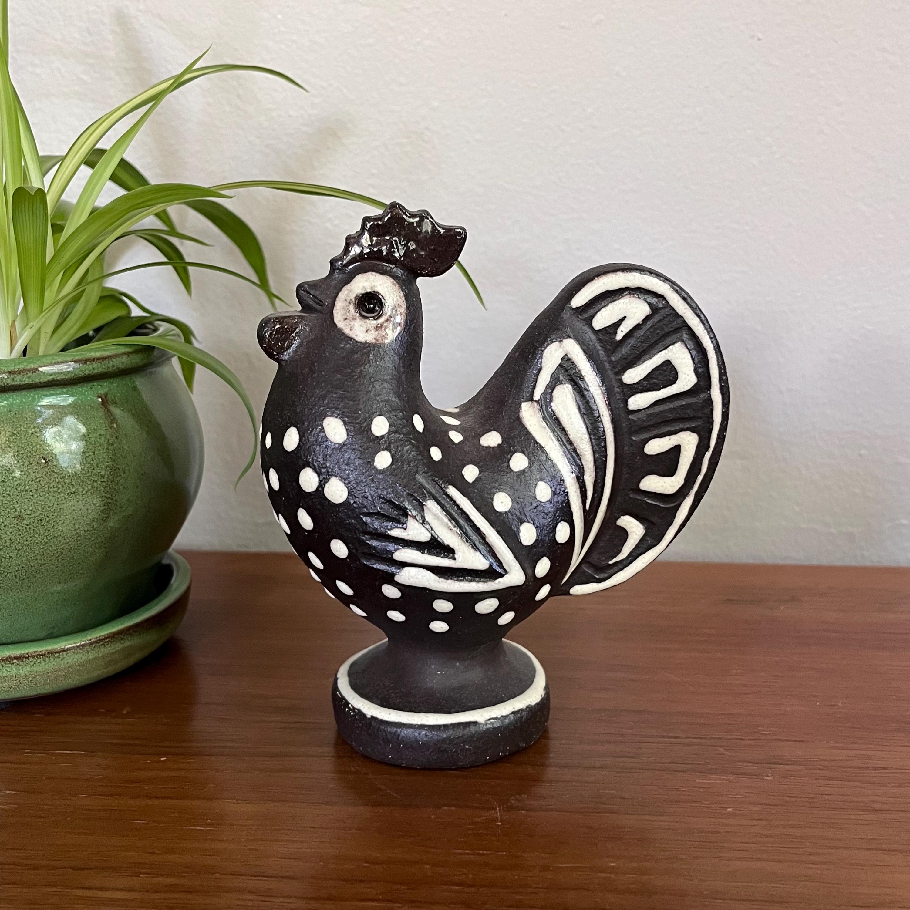Danish Art Pottery Rooster Hyllested Keramik Hillside Ceramic