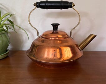 Vintage Copper Kettle: Rustic Farmhouse Watering Can, Coppercraft Guild