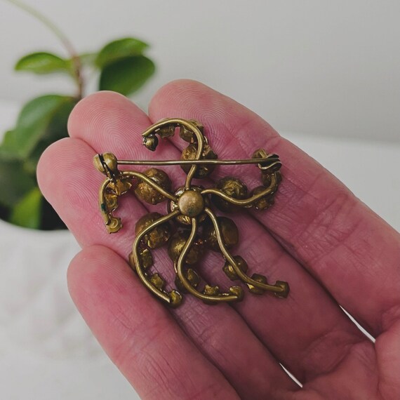 Broche Vintage étoile Strass Marron Effet Aurore Boréale - Années 50 - Bon état