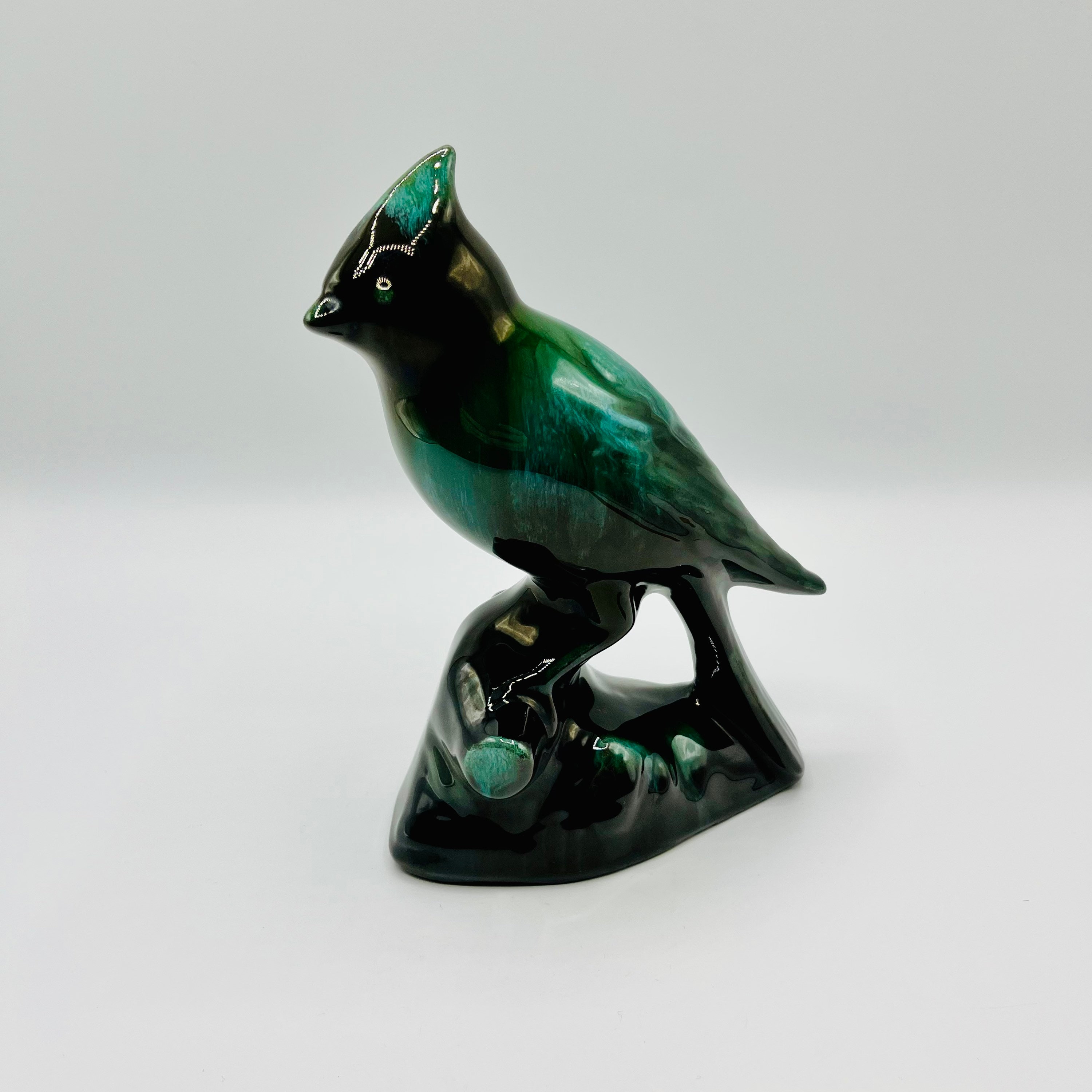 Blue Mountain Pottery Cardinal Figurine, BMP Green Turquoise